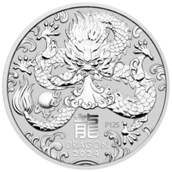 Stříbrná mince Lunar III, 1 Oz Rok draka 2024/Year of the Dragon